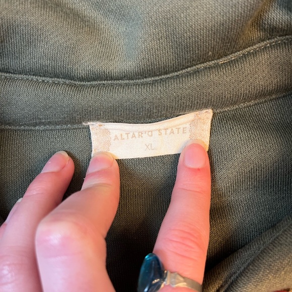 Altar'd State Olive Green Fleece Jacket - Picture 4 of 6